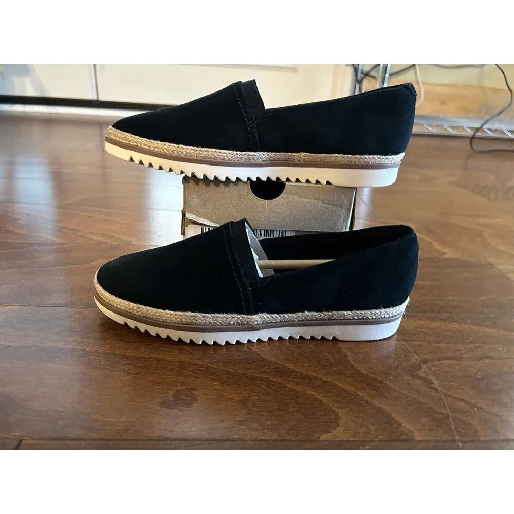 Clarks‎ Collection Serena Paige Black Suede Espadrilles Flats US 6 M NEW